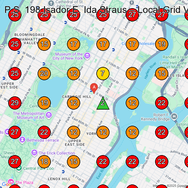 P.S. 198 Isador E. Ida Straus GeoGrid visibility map for Preschool in New York